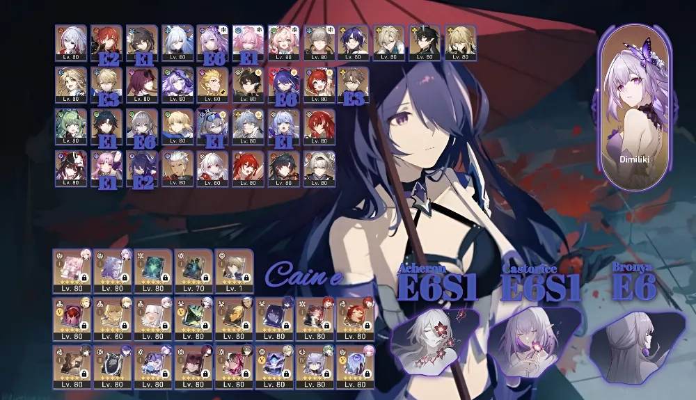 Asia | Acheron E6S1 + Castorice E6S1 + Bronya E6 | 30 limited + 10 LC limited