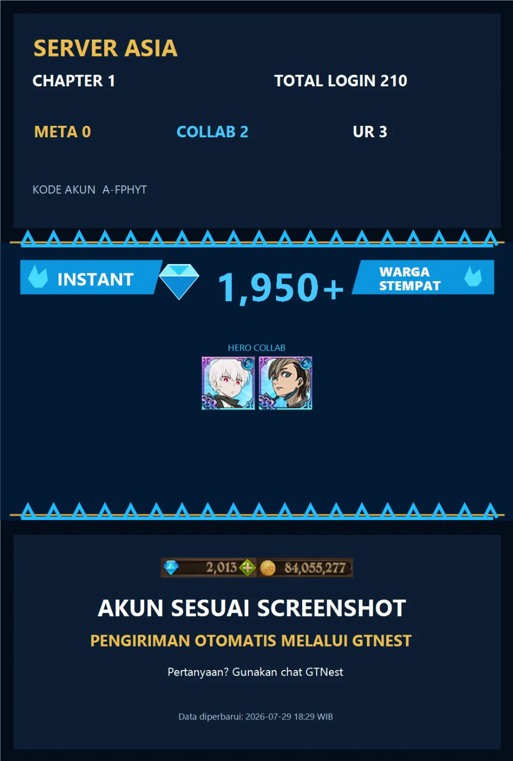 ASIA 1950💎 | SHO FIRE FORCE | A-FPHYT | AKUN GACHA STARTER TIMBUNAN 7DS