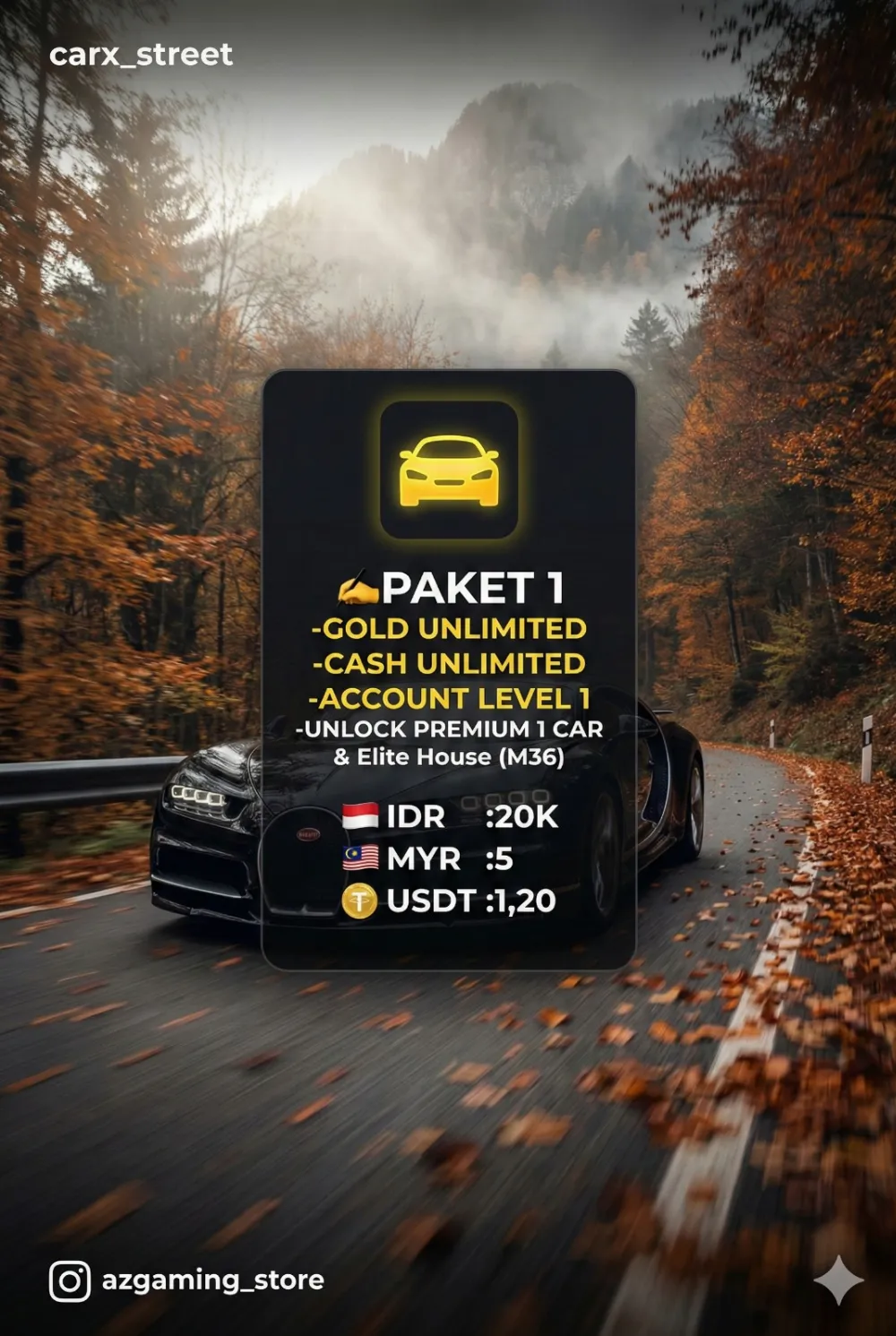 Akun CarX street mobile & ios  all varian