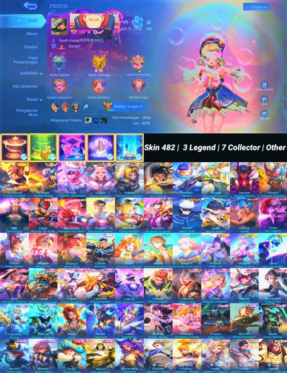 Skin 482 | 3 Legend | 7 Collector | Full Skin Clouds,Sanrio | 2 Ducati | 2 Kof | Neobeast Fredrinn