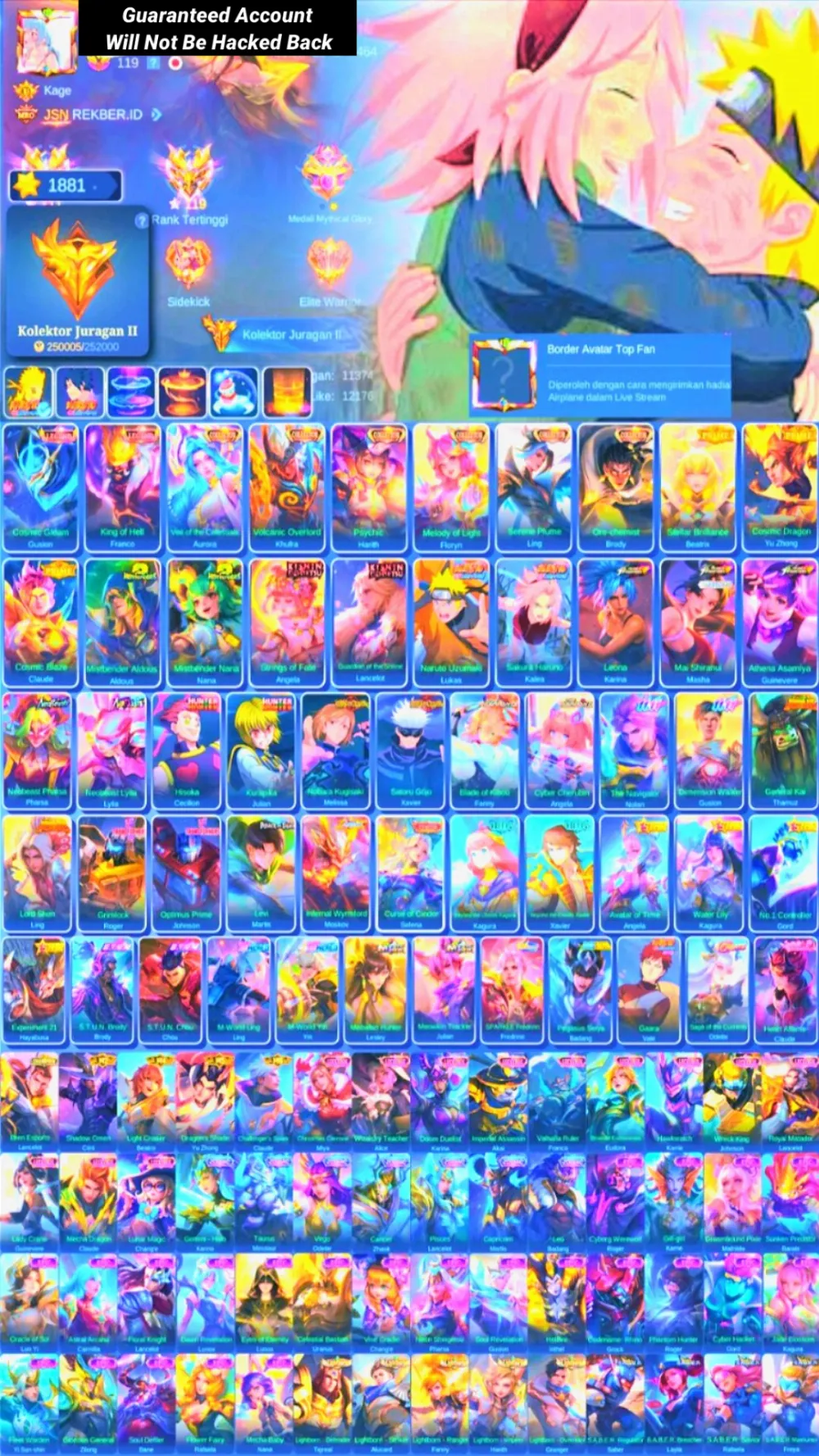 Skin 524 | Border Airplane | 2 Legend | 6 Collector | 2 Mistbenders | 2 Neobeast | 2 Jujutsu