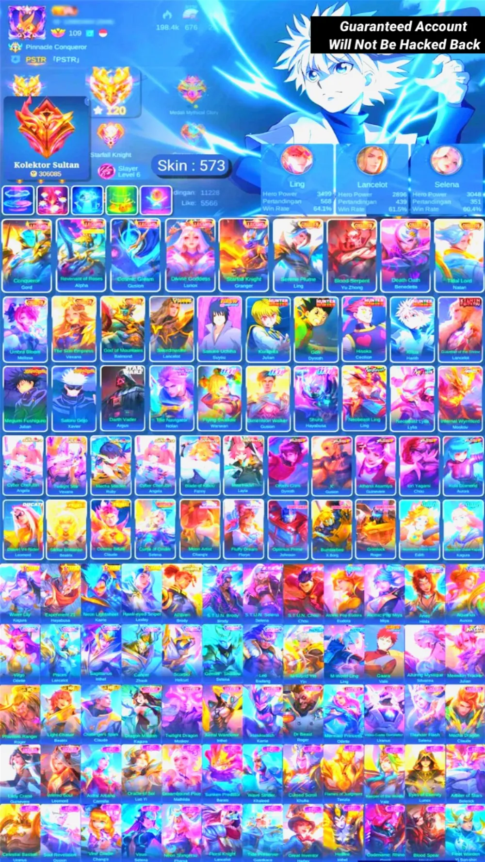 World Collector | Skin 573 | 5 Legend | 7 Collector | Full Skin HxH | 6 Aspi | 2 Jujutsu