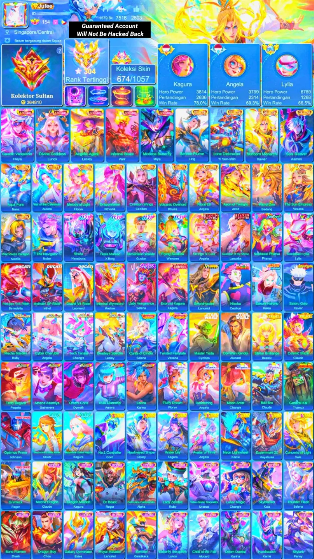 World Collector | Border Airplane | Skin 674 | 5 Legend | 15 Collector | Full Skin Ducati | 2 Kishin