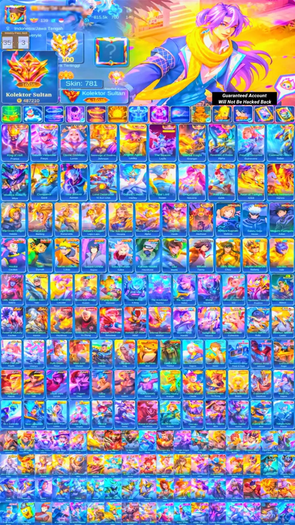World Collector | Border Airplane | Skin 781 | 12 Legend | 16 Collector | Full Skin Saint Seiya