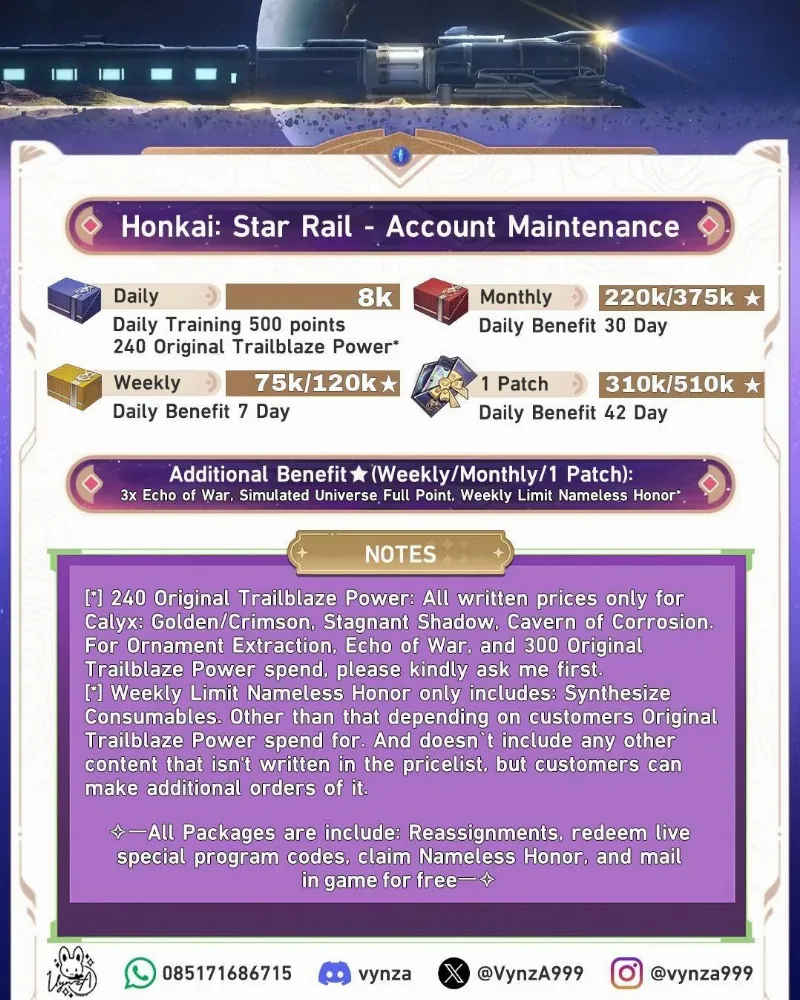 HSR Rawat Akun / Account Maintenance Daily
