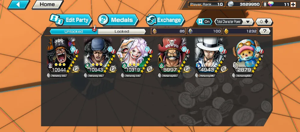 5 EX META | 3 MAX | 1232 GOLD FRAGMENT | BBV2/KUZAN/NIKA BONNEY/GOLD ROGER/ROB LUCCI.
